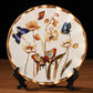 21cm Flower Bird Tree Deer Lacquer Porcelain Plate European Style Decoration Present Style Decoration