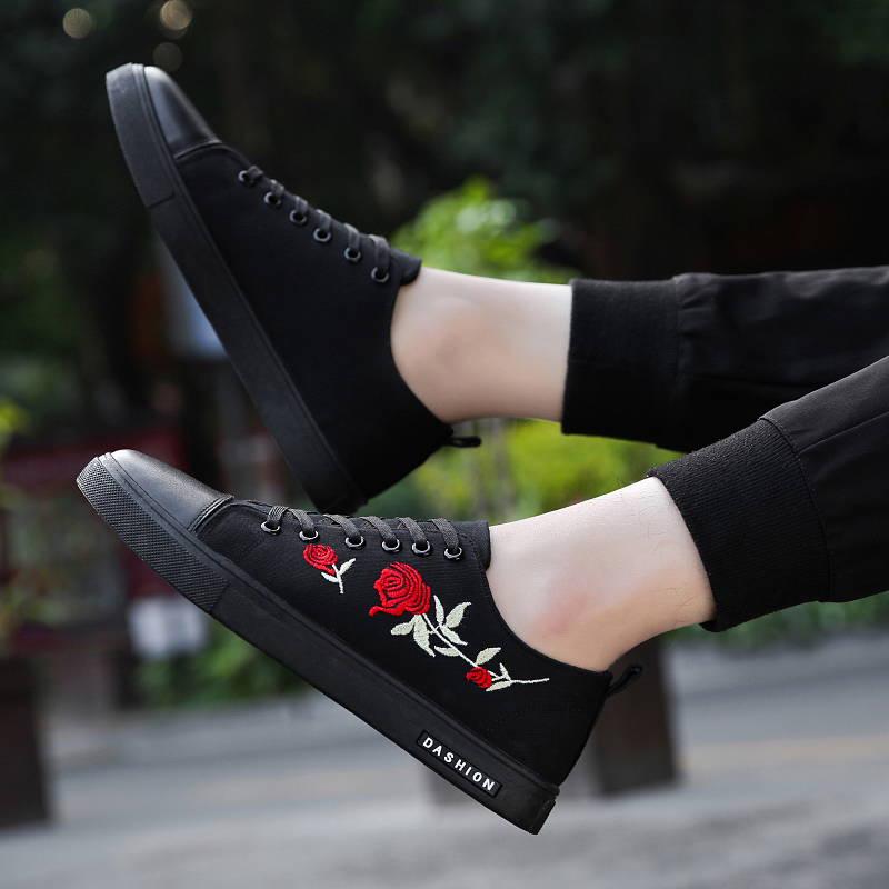 Trendy men's shoes wild casual canvas shoes men's board shoes black cloth shoes tide shoes