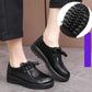 Non-slip Work Shoes Ladies Black Leather Shoes Comfortable and Soft Restaurant Kitchen Middle-aged Mother Shoes Single Shoes Flat