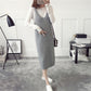 Autumn and Winter Long Sweater Dress Fashion Knitted Suspender Dress Casual Simple Female Suspender Dress