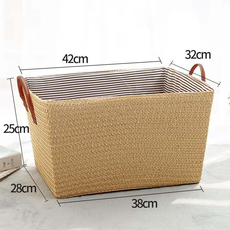 Household Woven Basket Large Size Dirty Clothes Storage Basket Toy Snack Storage Box
