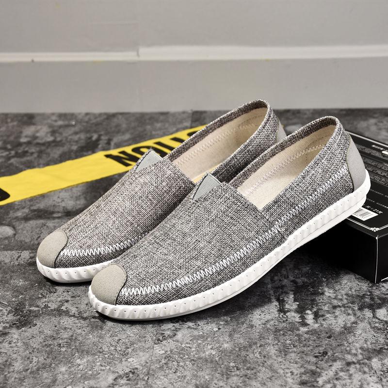 Breathable Linen Casual Men's Shoes Old Beijing Cloth Shoes Canvas Summer Leisure Flat Fisherman Driving Shoes Wicking