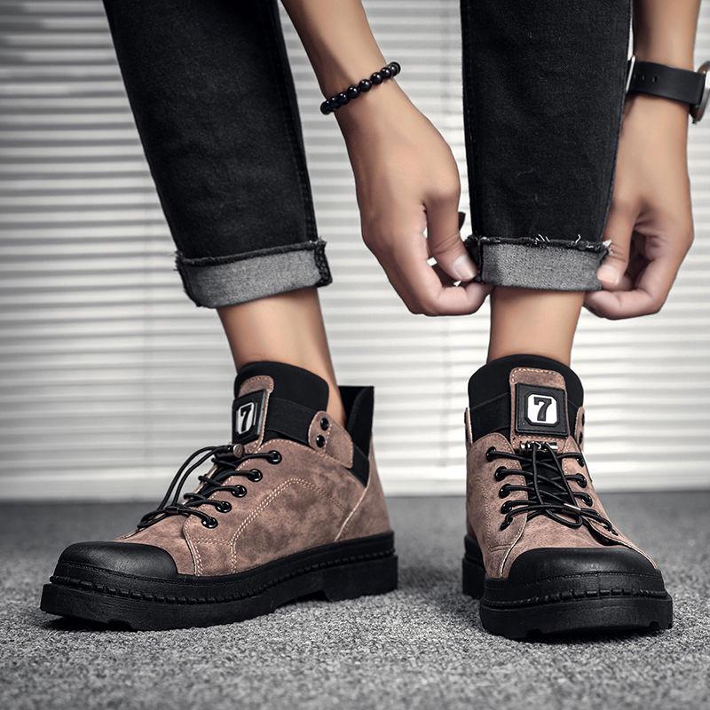 Autumn Men's Shoes Men's Martin Boots High Top Fashion Retro Work Men's Boots Military Boots
