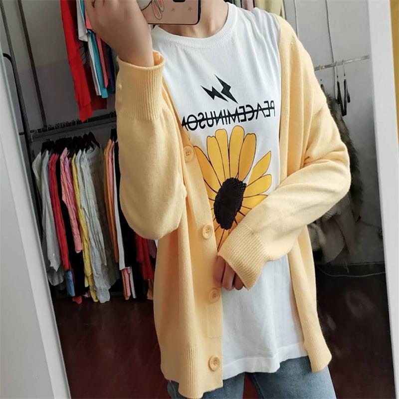Spring and Autumn Knitted Sweater Loose Cardigan Top Fashion Casual Women's Jacket