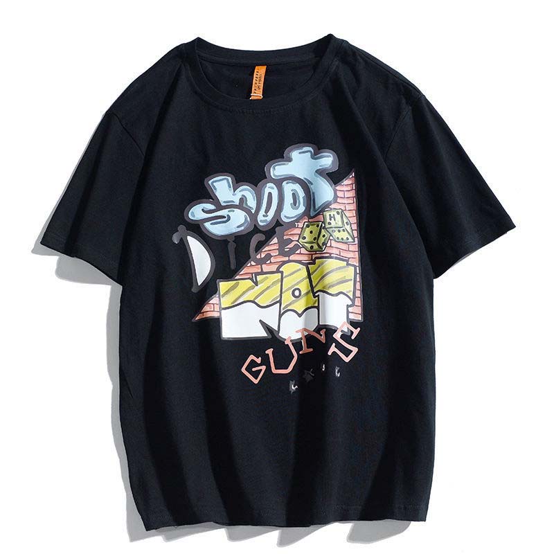 Short-sleeved Men's 100% Pure Cotton New Summer Student Handsome Loose T-shirt