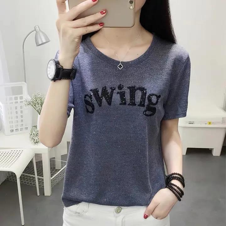 Spring Women Slim T-shirt Long Sleeve Bottoming Shirt   Swing Print Shirts Casual Sweatshirts