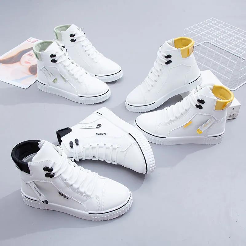 Spring and Autumn Fashion High-top Women's Shoes Korean Style All-match Sports Casual Shoes Student Tide Board Shoes