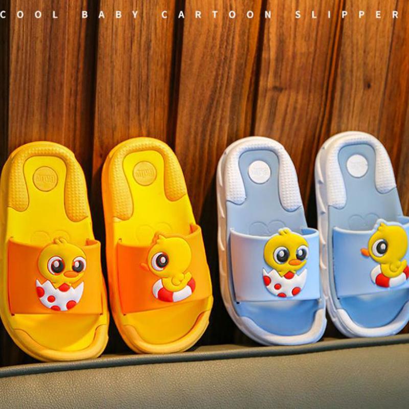 Children's Sandals Slippers Summer Boys  Girls Non-slip Soft Bottom Kids Bathroom Bath Slippers Cartoon Household Duckling Children Baby Slippers