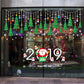 Cartoon Christmas tree window decoration storefront glass door stickers no trace wall stickers