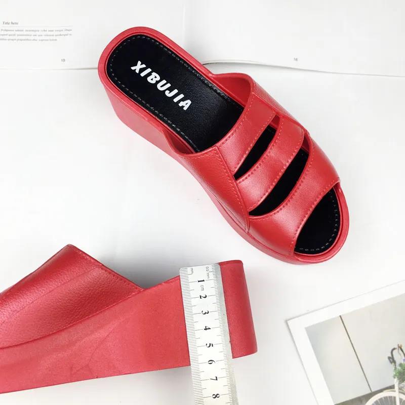 Women's Sponge Cake Thick-soled Soft Slippers Women's Wedge Heel Summer High-heeled Waterproof Platform Fish Mouth Sandals and Slippers
