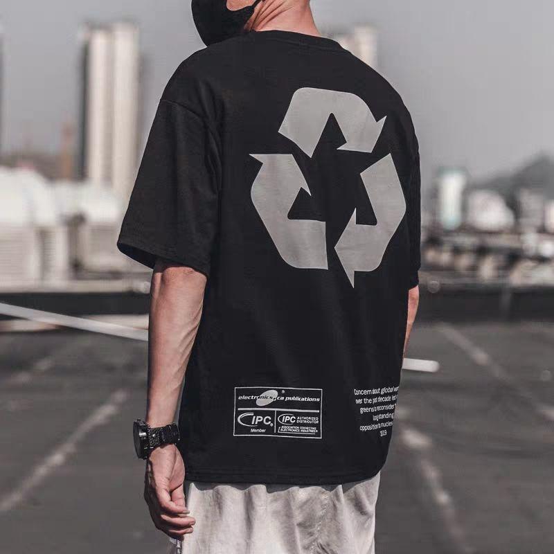 Summer Short-sleeved T-shirt Male Personality Round Neck Chinese Printing All-match Loose Student Compassionate