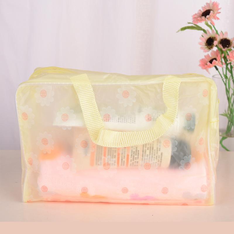 Women PVC Cosmetic Bag Case Waterproof Flower Print Cosmetics Transparent Toilet Bag Organizer Pouch Girl Make Up Bags Set