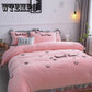 Coral Velvet 4pcs Winter Flannel Thickening Warm Bedclothes Queen King Bedsheets Quilt Cover