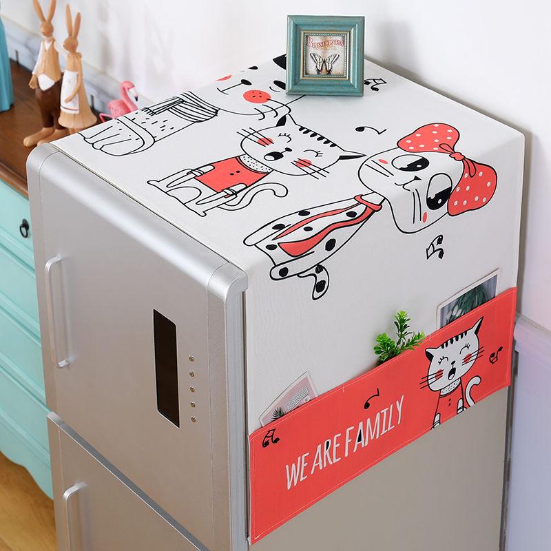 Waterproof Washing Machine Cover with Pocket Refrigerator Top Cover Microwave Oven Dust Proof Cover Household Home Storage
