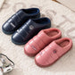 Cotton Slippers Women Winter Indoor Thick-soled Anti-skid Home Couple Models PU Surface Waterproof Warm and Velvet Slippers Men's Slippers