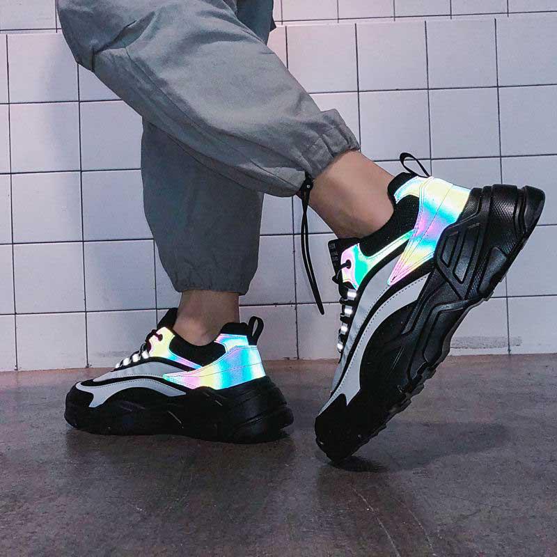 Plus Size39-44 Men Low-top Sneakers Luminous Running Basketball Shoes Breathable Lightweight Non-slip Sock Shoes Wear-resistant Deodorant Skate Shoes