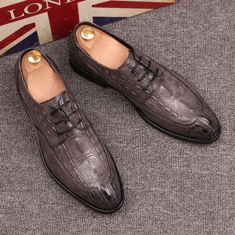 Pointed Toe Man Formal Dress Shoes Luxury Leather Handmade Men's Wedding Party Footwear