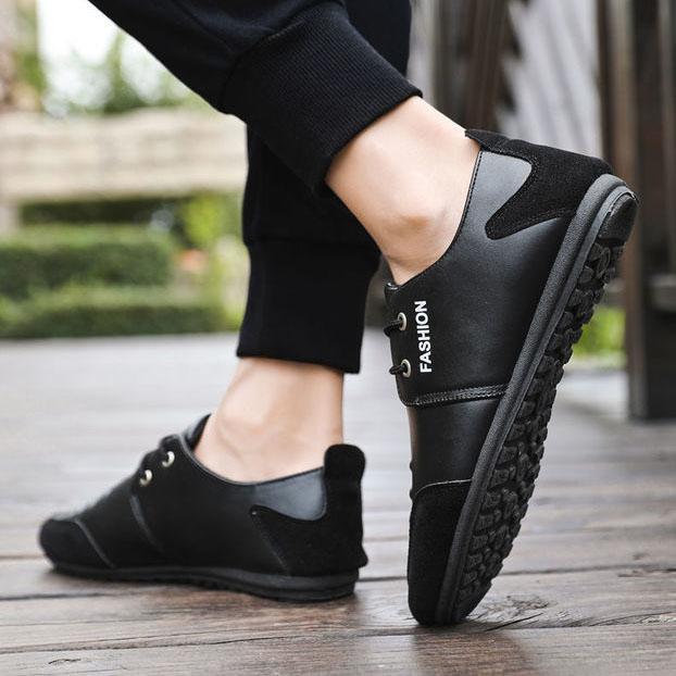 Spring and Autumn Men's Shoes Breathable Casual Leather Shoes Large Size Flat Soft Sole Business Shoes