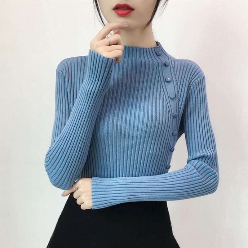 Knitting Women Sweaters and Pullovers Turtleneck Slim Casual Ladies Knitted Sweater Winter Jumpers