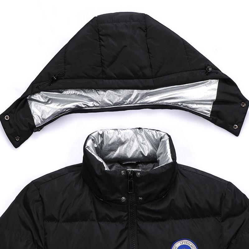 Autumn Winter Men's Down Jacket 90% White Duck Down Warm Down Jacket Hooded Outerwear Coat