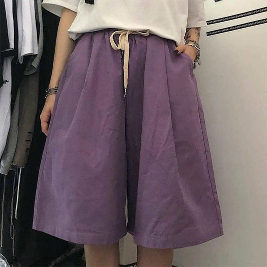 Women's Sports Shorts Summer Large Size Loose Straight Wide-leg Pants Fitness Jogging Five-point Pants Girls Short Pants