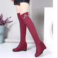 Inner Heightening Over The Knee Women's Boots Boots Dance Stovepipe Stretch Boots Ladies Suede High-heeled Boots