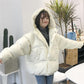 Female Student Winter Clothes Ins Bread Jacket Korean Style Loose BF Short Thick Hooded Cotton Jacket