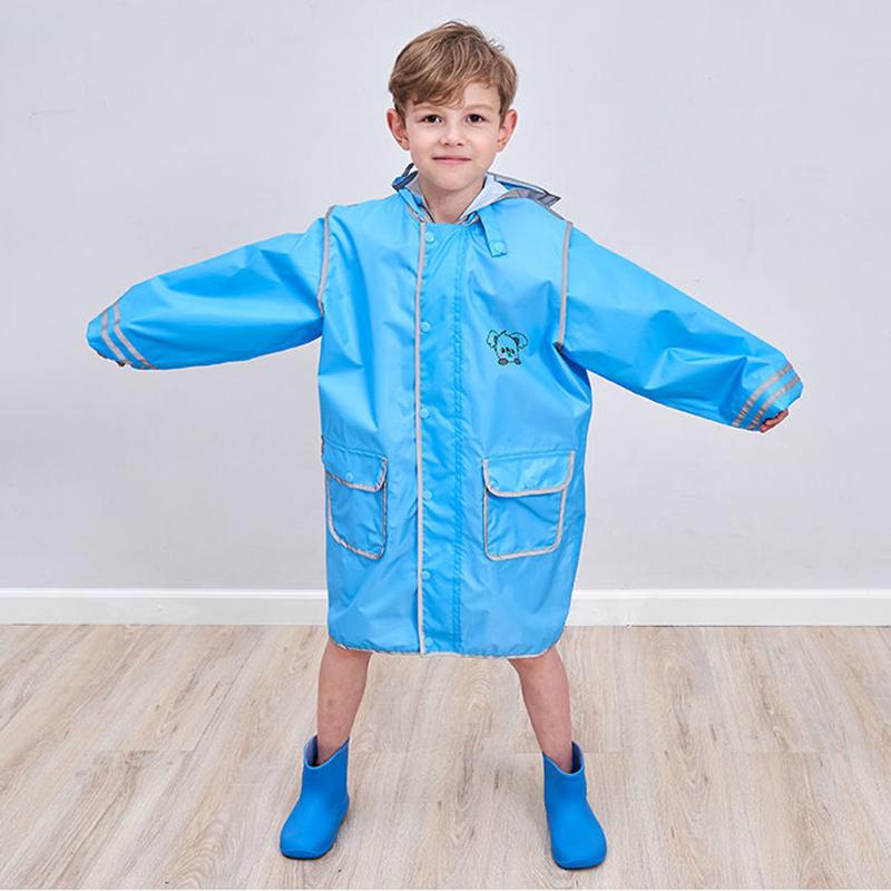 Kid Rain Coat Kawaii Cartoon Printed Raincoat Reflective Stripe Hooded Waterproof Clothes Boy Girl Windbreaker Windproof Rainweaer