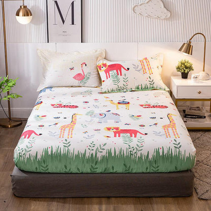 Cotton Thick Printed Bedspread Bed Sheet Mattress Protector