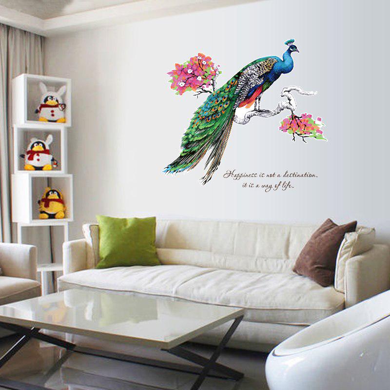 [Wall sticker ]Peacock On The Branches Animals Wall Stickers Home Decor Living Room Bedroom Wall Art