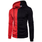 Long-sleeved Hoodie Men's Color Block Stitching Zipper Coat Jacket Sports Sweatshirt