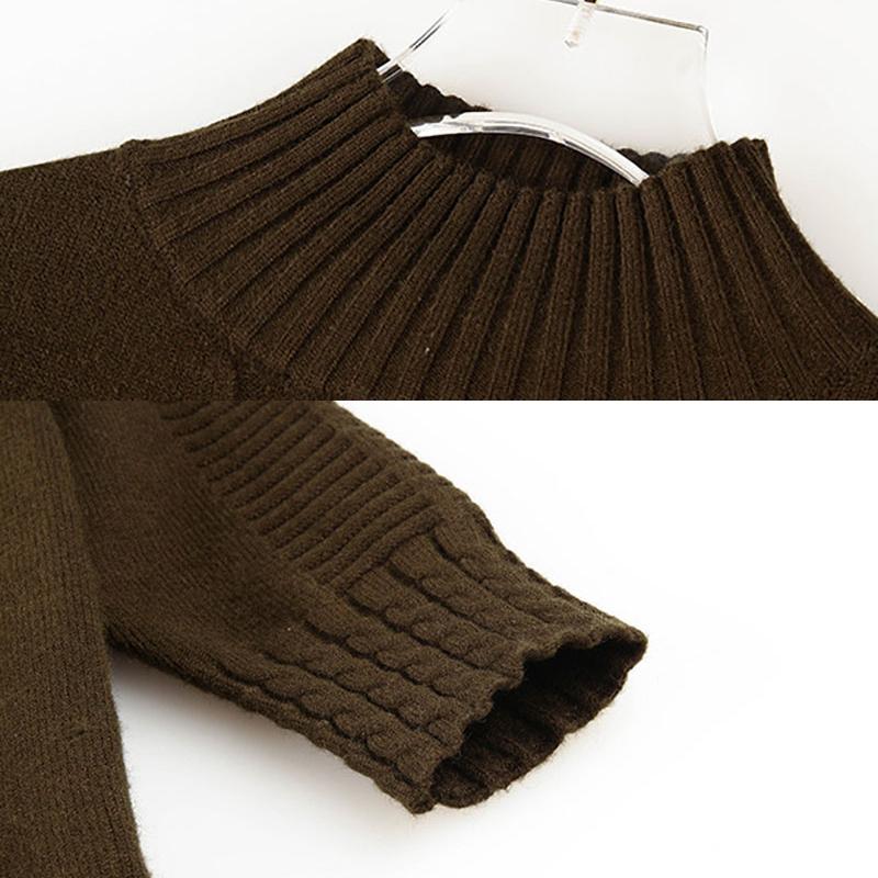 Women's Sweater Autumn and Winter 2021 New Fashion Mid-length Loose Korean Knitwear Half Turtleneck Sweater Skirt Top
