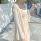 Women Sexy A-line Skirt Sling Dress Mid-length Chiffon Veil  Sleeveless Ruffled Folds Tube Top Party  Dress