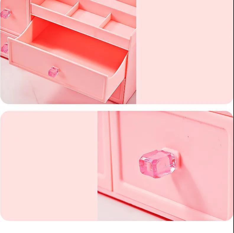 Desktop Cosmetic Storage Box Plastic Storage Rack Drawer Makeup Box Transparent Finishing Box Dressing Table Rack