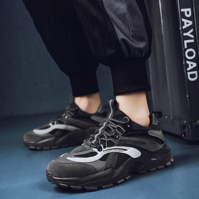 Sports Men's Shoes Fashion Mesh Shoes Platform Casual Breathable Non-slip Shoes Outdoor Running Shoes