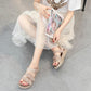 Summer Roman Sandals Wild Ladies Sandals Female Students Flat-bottomed Harajuku Style Beach Sandals Light and Comfortable