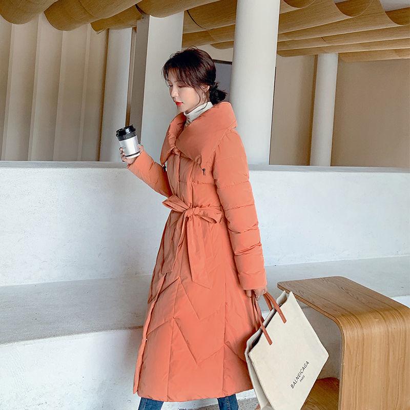 Women's Mid-length Down Padded Jacket, Long Coat, Thick Slim Temperament Padded Jacket