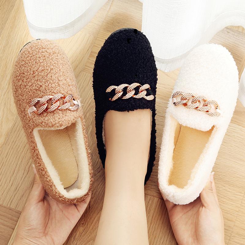 Women Autumn and Winter Soft Sole Comfortable Doudou Shoes Low Top Round Head Female Wool Shoes Versatile Cotton Shoes