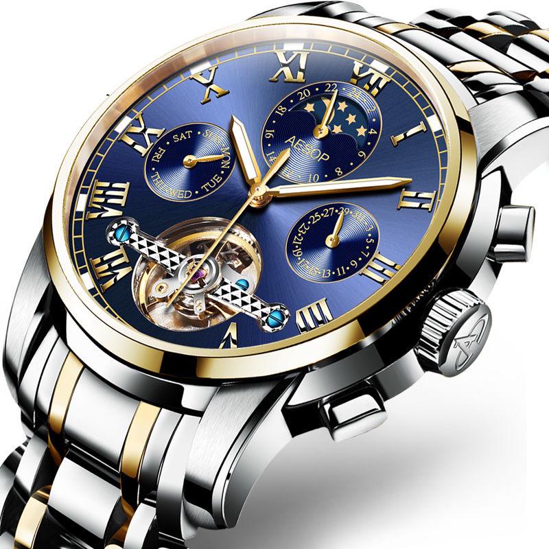 Top Luxury Brand Mens Leisure Automatic Machinery Watch Fashion Business Waterproof Sports Clock