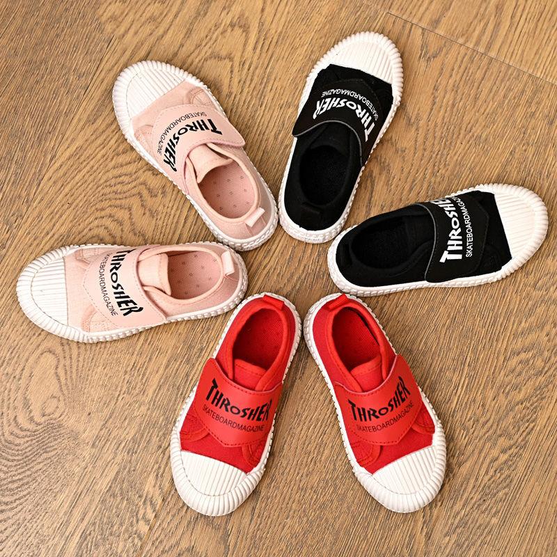 Baby Low-cut Non-slip Shoes Solid Sole Casual Sneakers Boys and Girls Universal Cartoon Embroidered Canvas Shoes