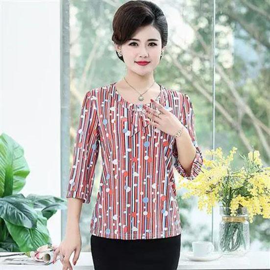 Women's Spring Summer Loose Tops Slim All-match Casual Printing Bottoming Shirt XL-XXXXXL Chiffon Large Size Thin Shirt