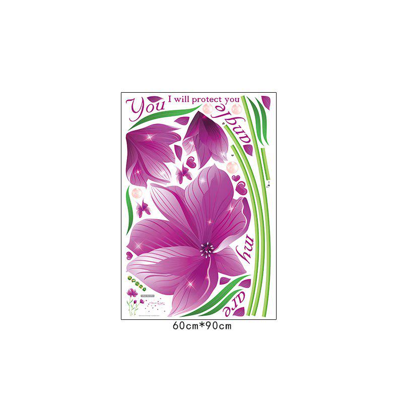[Wall stickers] pruple lily wall stickers home decor living room bedroom window flowers decals art m