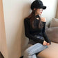 Pofulove Girly Slim Hollow Out Collar Sweater Chic Halter Neck Crop Top V-Neck Fit Sweater Jumper