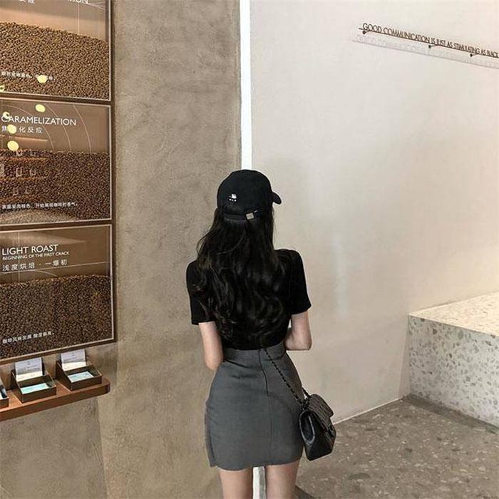 Women Anti-light Skirt High Waist Banded Bow Slim Sexy Package Hip Skirts Mini A-line Skirt