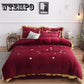 Coral Velvet 4pcs Winter Flannel Thickening Warm Bedclothes Queen King Bedsheets Quilt Cover