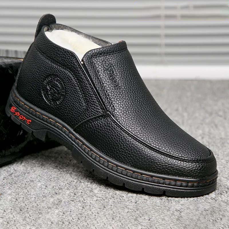 Cotton Shoes Men's Winter Fur Warm Cotton Shoes Non-slip Middle-aged Casual Shoes