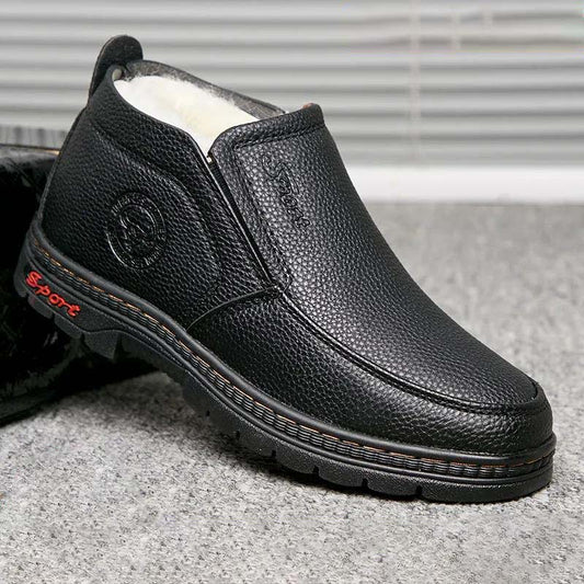 Cotton Shoes Men's Winter Fur Warm Cotton Shoes Non-slip Middle-aged Casual Shoes