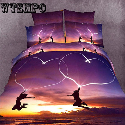 High Quality Bed Set 3d Animal Quilt Cover Bedding Set Article Wolf Four Paper Set