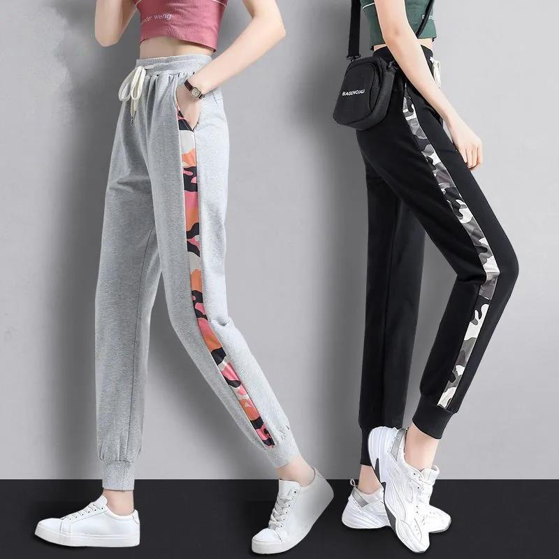 Women's Cotton Casual Pants Sports Autumn High Waist Loose All-match Nine-point Pants Trendy Slim Drape