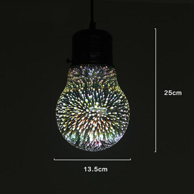 Led 3D Chandelier Creative Restaurant Cafe Bar Psychedelic Dazzling  Romantic Fireworks Chandelier